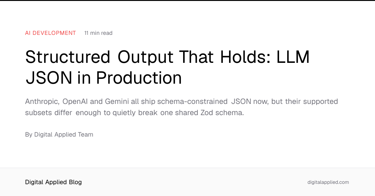 Structured Output That Holds: LLM JSON in Production