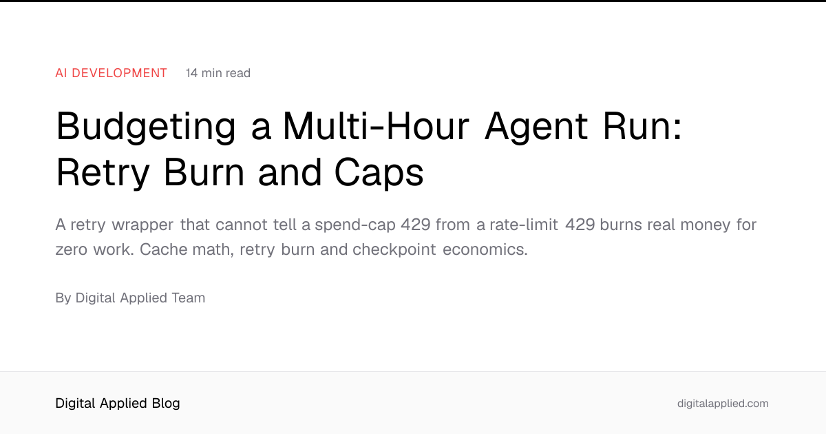 Budgeting a Multi-Hour Agent Run: Retry Burn and Caps