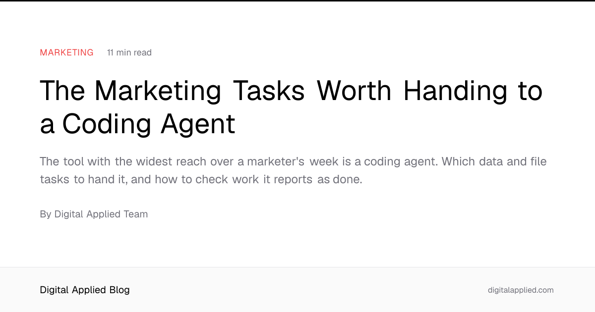 The Marketing Tasks Worth Handing to a Coding Agent