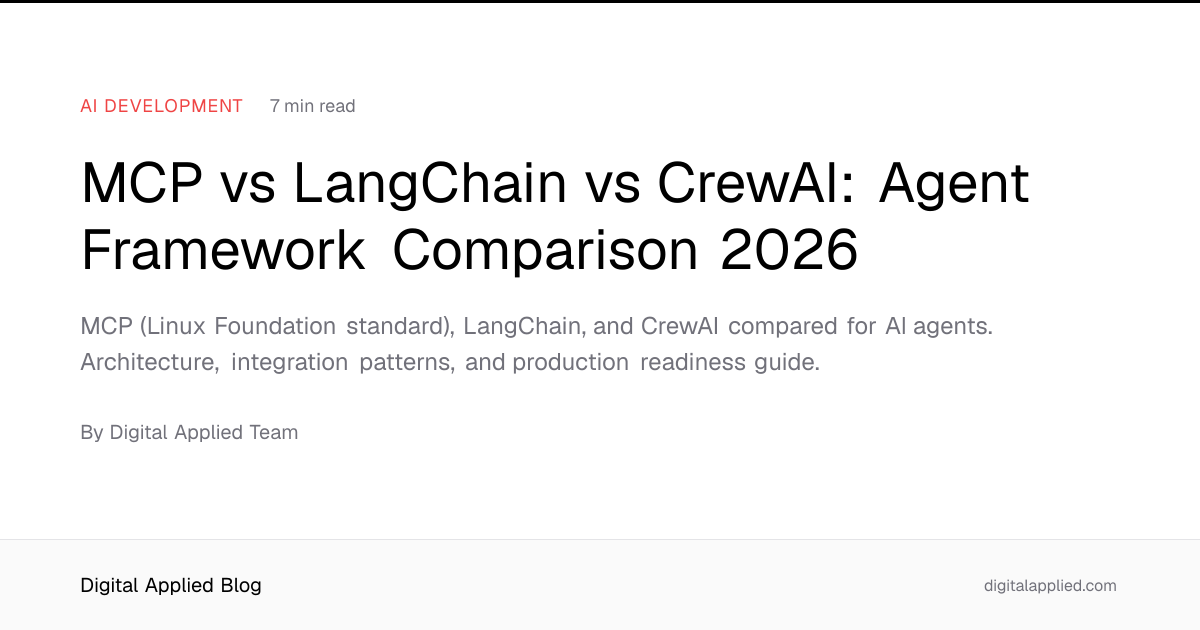 MCP vs LangChain vs CrewAI: Agent Framework Comparison 2026