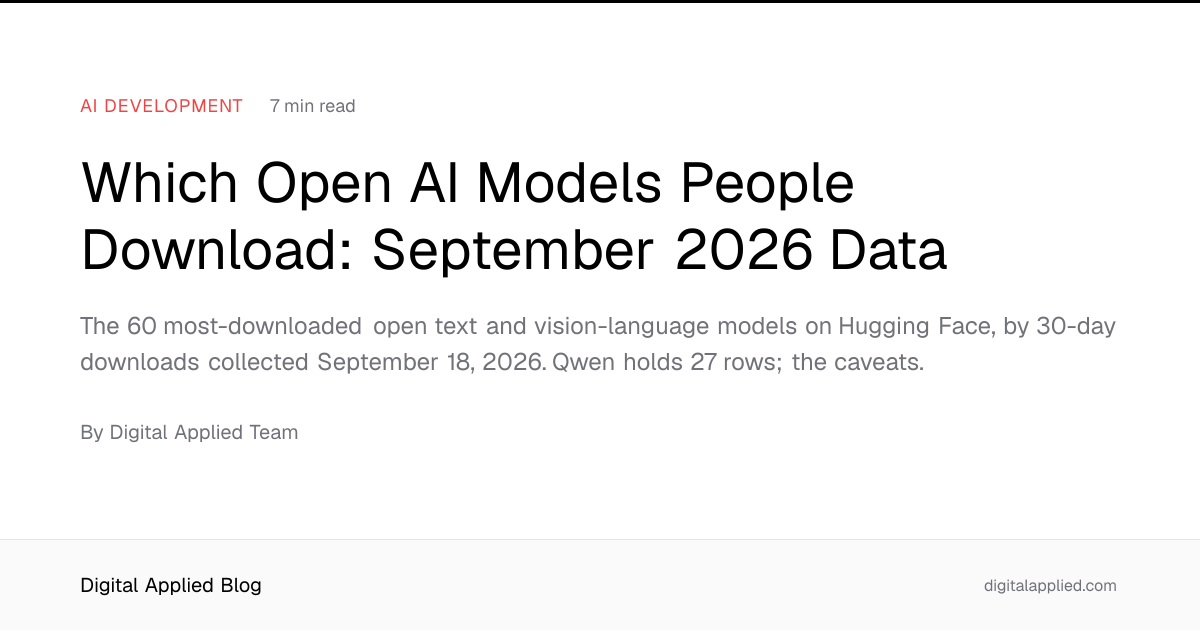 Which Open AI Models People Download: September 2026 Data