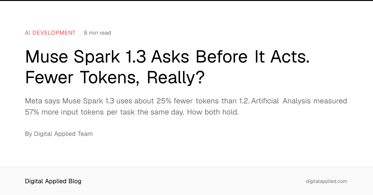 Muse Spark 1.3 Asks Before It Acts. Fewer Tokens, Really?