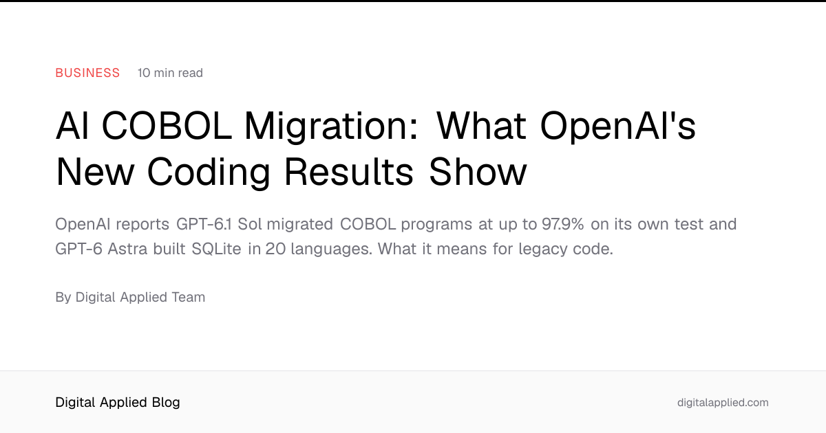 AI COBOL Migration: What OpenAI's New Coding Results Show