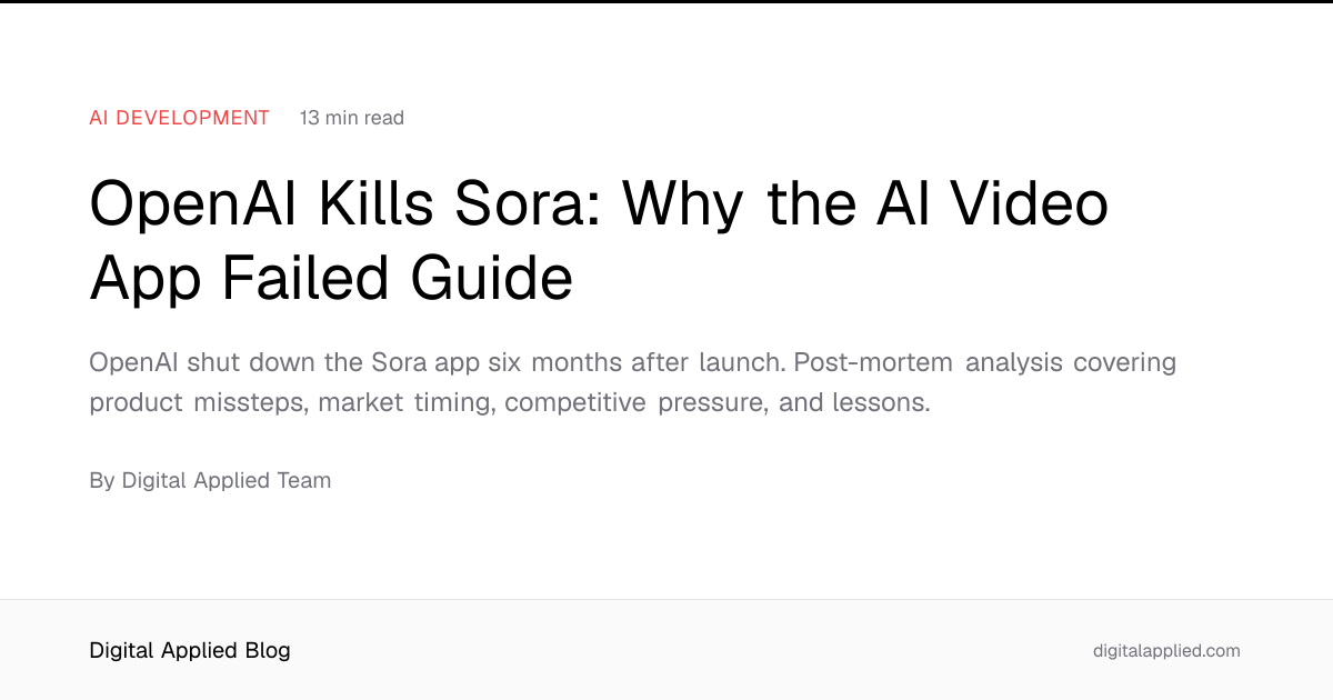 OpenAI Kills Sora: Why the AI Video App Failed Guide