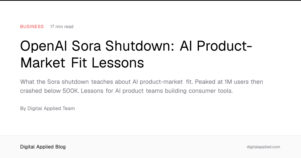 OpenAI Sora Shutdown: AI Product-Market Fit Lessons