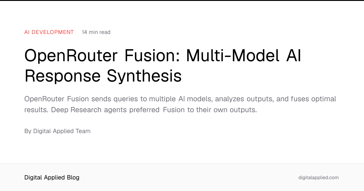 OpenRouter Fusion: Multi-Model AI Response Synthesis