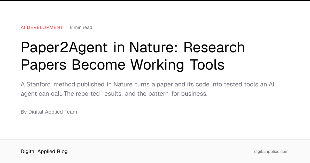 Paper2Agent in Nature: Research Papers Become Working Tools