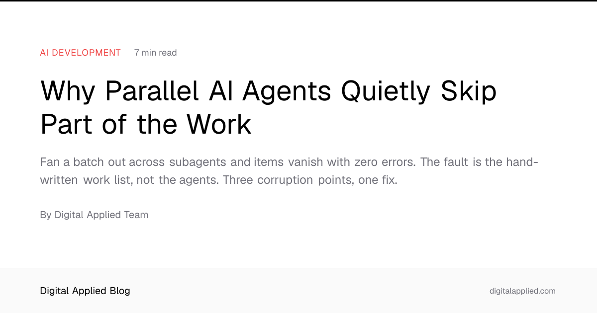 Why Parallel AI Agents Quietly Skip Part of the Work