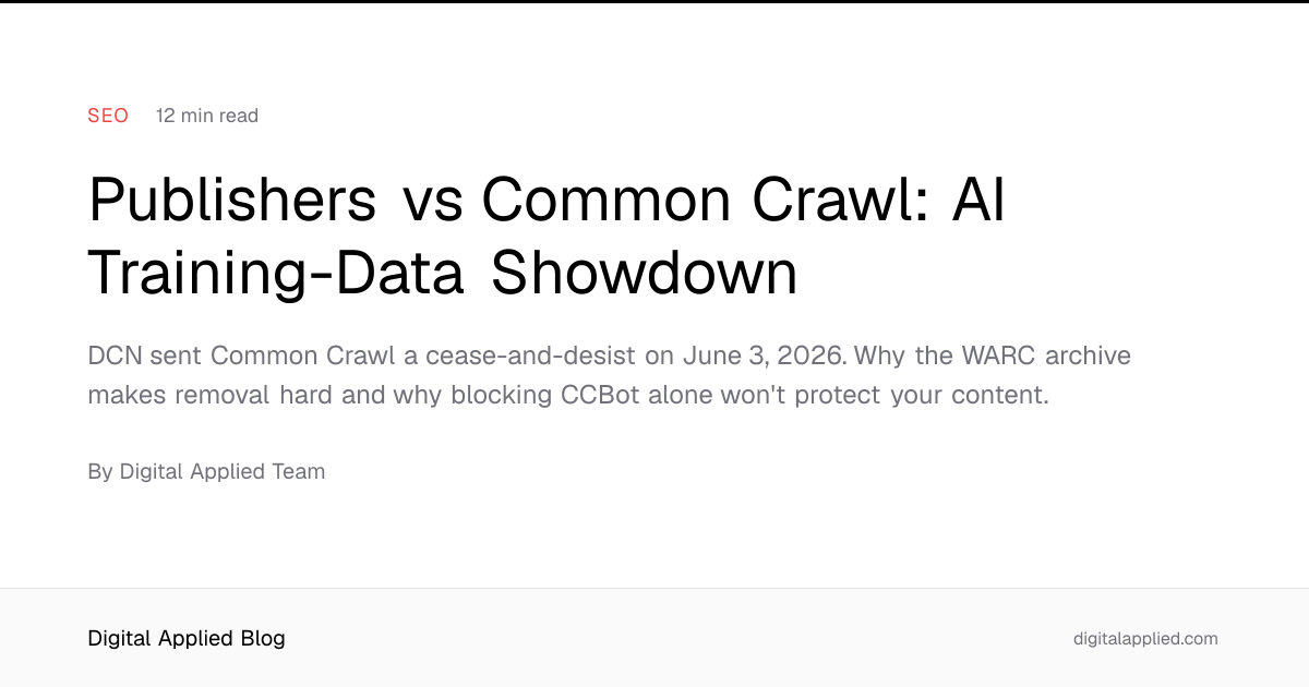 Publishers vs Common Crawl: AI Training-Data Showdown