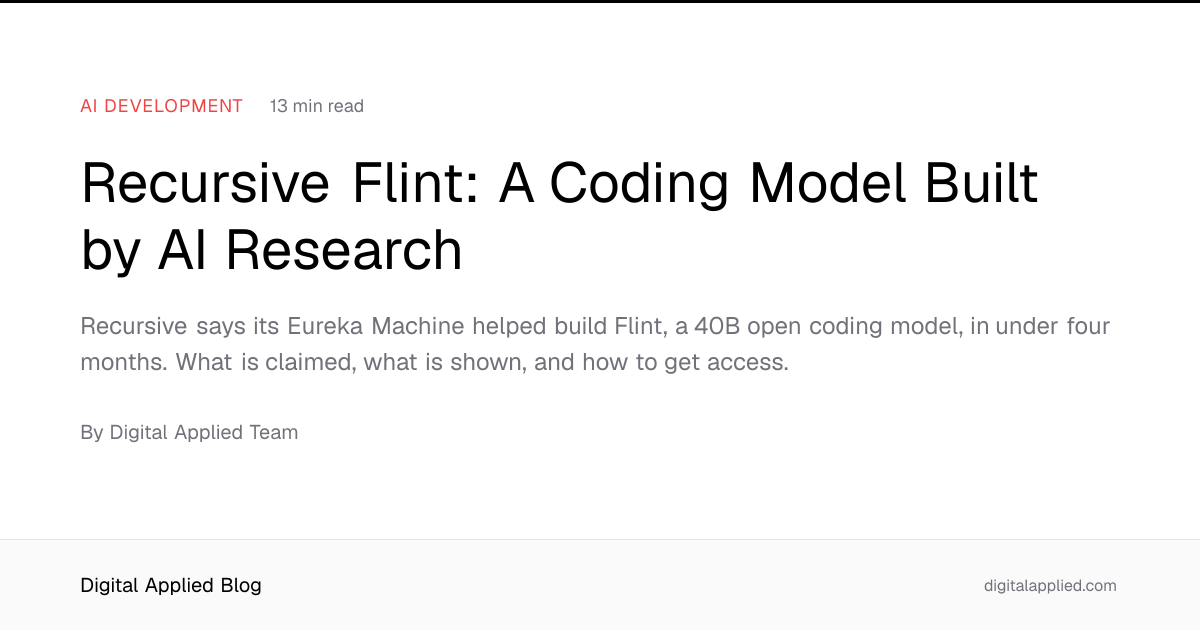 Recursive Flint: A Coding Model Built by AI Research