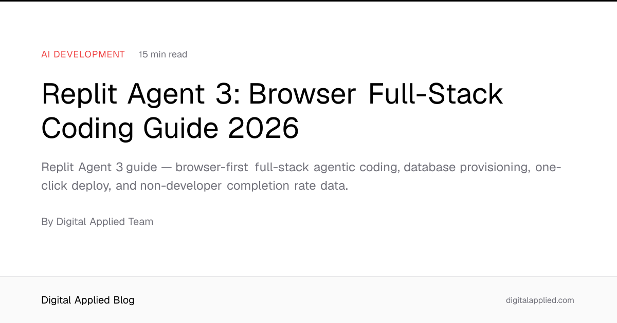 Replit Agent 3: Browser Full-Stack Coding Guide 2026
