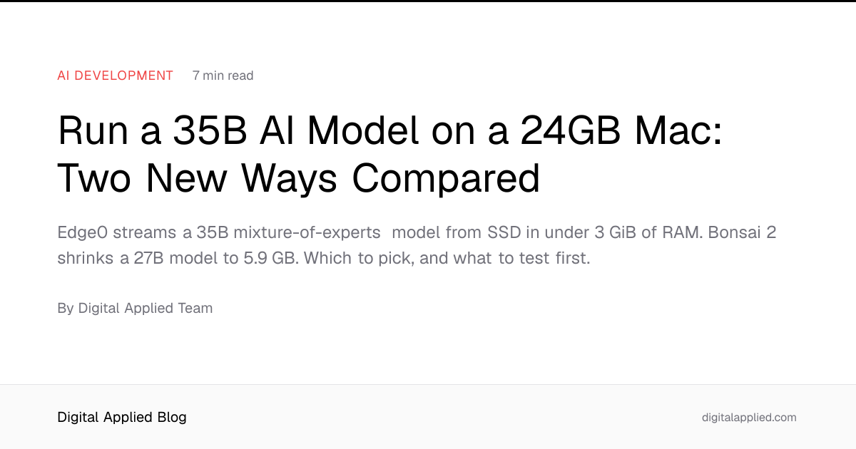 Run a 35B AI Model on a 24GB Mac: Two New Ways Compared
