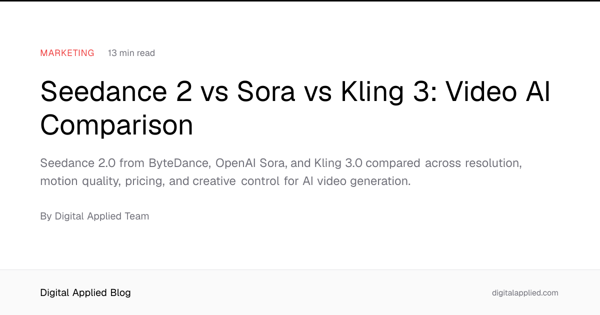 Seedance 2 vs Sora vs Kling 3: Video AI Comparison