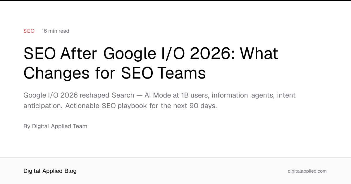 SEO After Google I/O 2026: What Changes for Teams