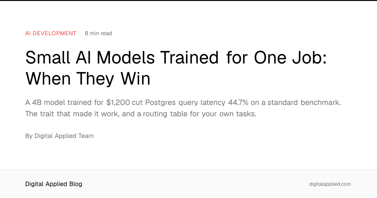 Small AI Models Trained for One Job: When They Win
