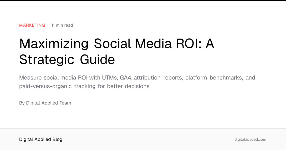 Maximizing Social Media ROI: A Strategic Guide