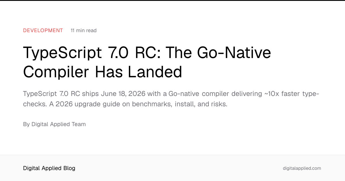 TypeScript 7.0 RC: The Go-Native Compiler Has Landed
