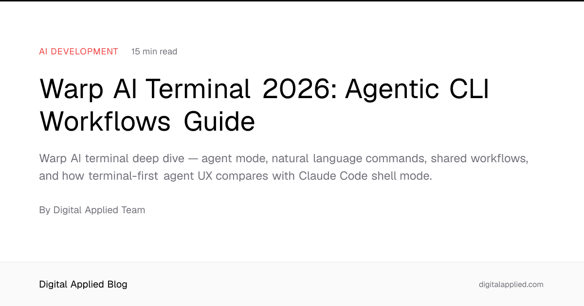 Warp AI Terminal 2026: Agentic CLI Workflows Guide