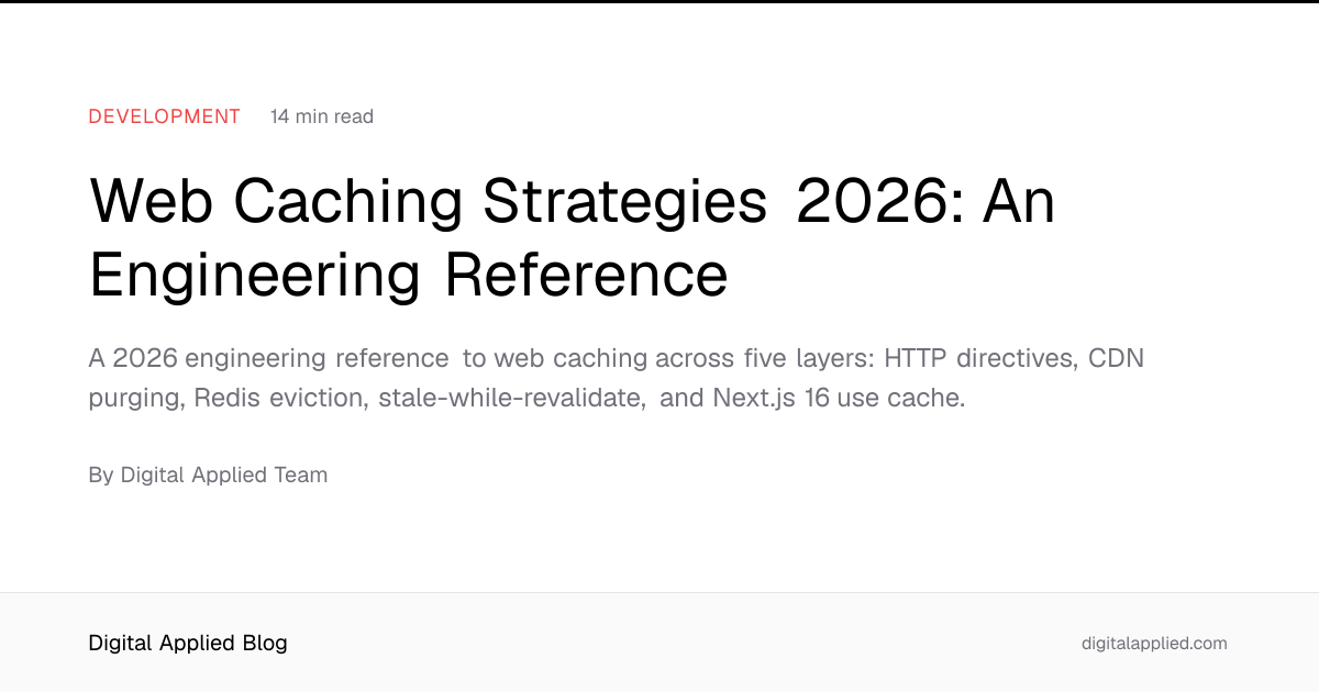Web Caching Strategies 2026: An Engineering Reference
