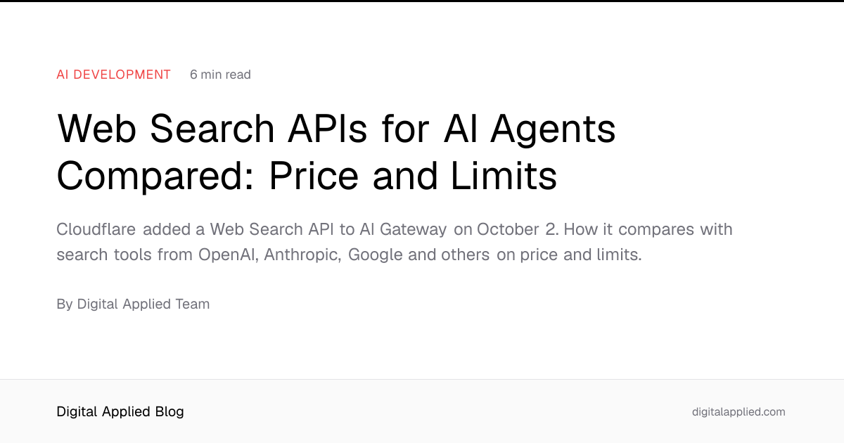 Web Search APIs for AI Agents Compared: Price and Limits