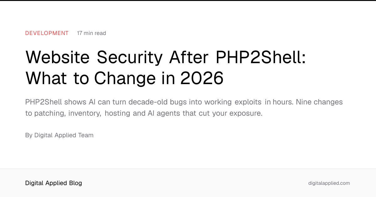 Website Security After PHP2Shell: What to Change in 2026