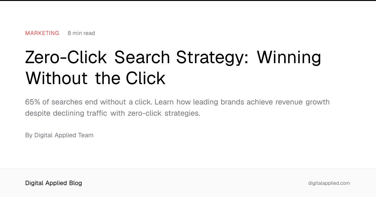Zero-Click Search Strategy: Winning Without the Click